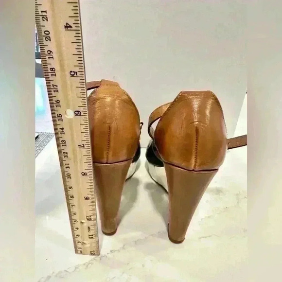 Pazolini Women's Patent Leather Heels Black/Brown Size 36.5 - Picture 4 of 8